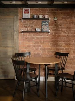 Brown Wooden Table and Chairs