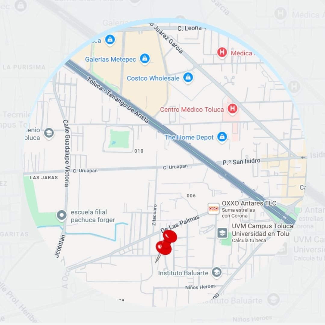 Mapa de Ubicación de Terrenos cerca de UVM